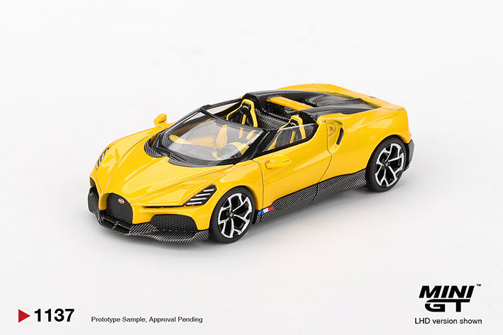 (Preorder) Mini GT 1:64 Bugatti W16 Mistral Yellow - MGT01137