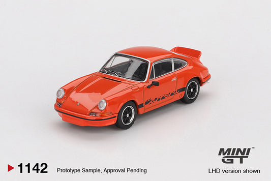 (Preorder) Mini GT 1:64 Porsche 911 Carrera RS 2.7 Tangerine with Black Livery - MGT01142