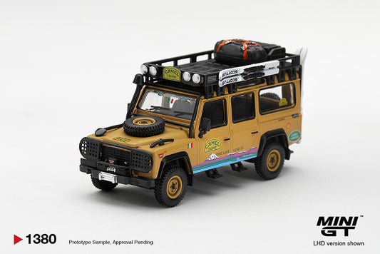 (Preorder) Mini GT 1:64 Land Rover Defender 110 1998 Camel Trophy Tierra del Fuego CT.24 Italy - MGT01380