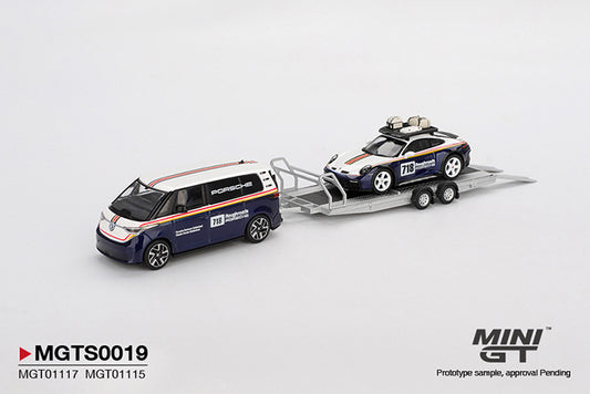 (Preorder) Mini GT 1:64 Porsche 911 Dakar #718 / Volkswagen ID. Buzz Porsche Centrum Gelderland Roughroads Set - MGTS0019