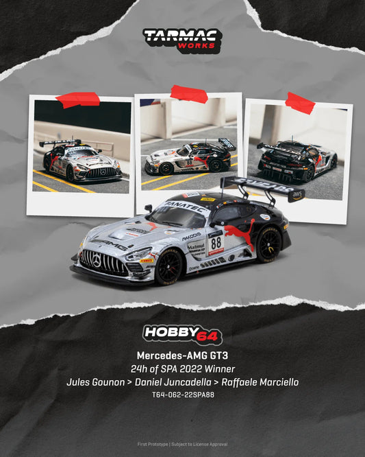 (Preorder) Tarmac Works 1:64 Mercedes-AMG GT3, 24h of SPA 2022 Winner