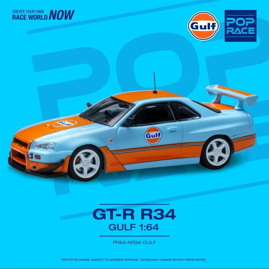 Pop Race 1:64 Nissan Skyline GT-R R34 Gulf