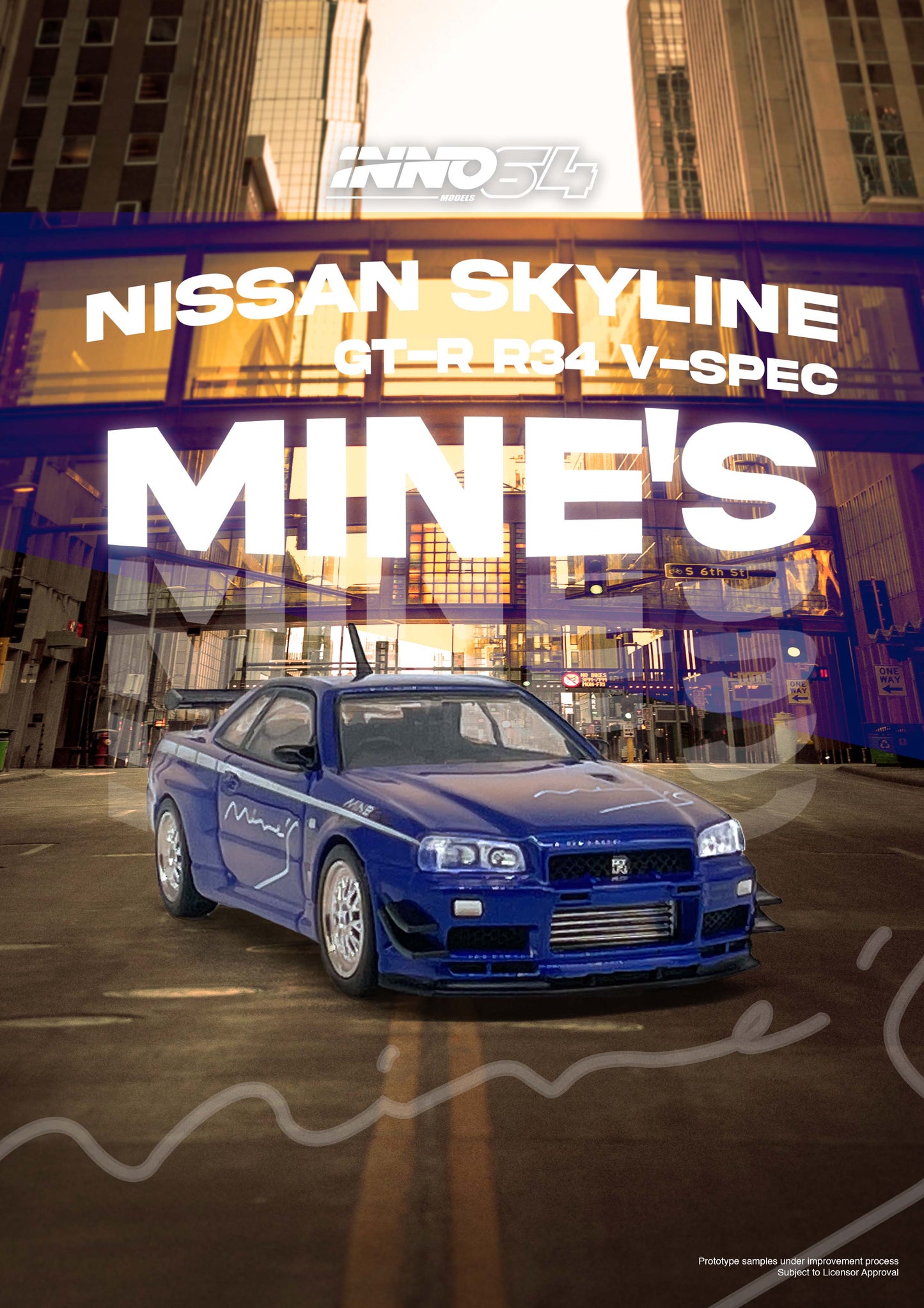 INNO64 1:64 Nissan Skyline GT-R (R34) V-Spec Tuned by "Mines"