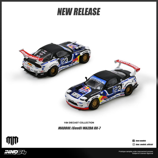 (Preorder) INNO64 1:64 Mazda RX-7 Mad Mike “MADBUL Gen8”