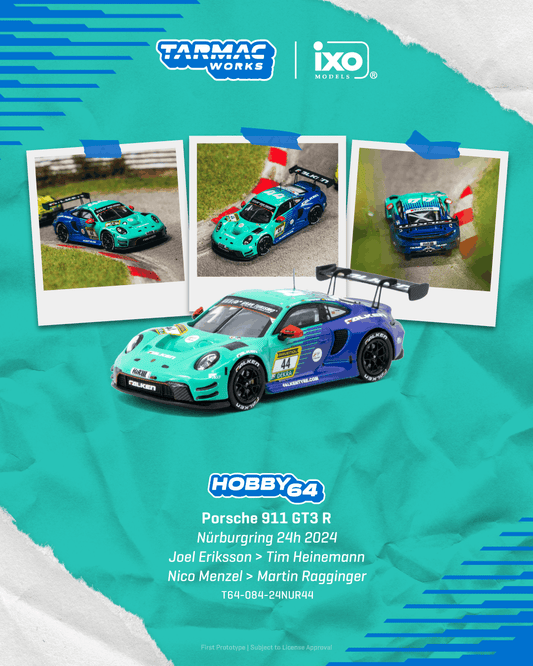 (Preorder) Tarmac 1:64 Porsche 911 GT3 R Nürburgring 24h 2024 - Joel Eriksson / Tim Heinemann / Nico Menzel / Martin Ragginger
