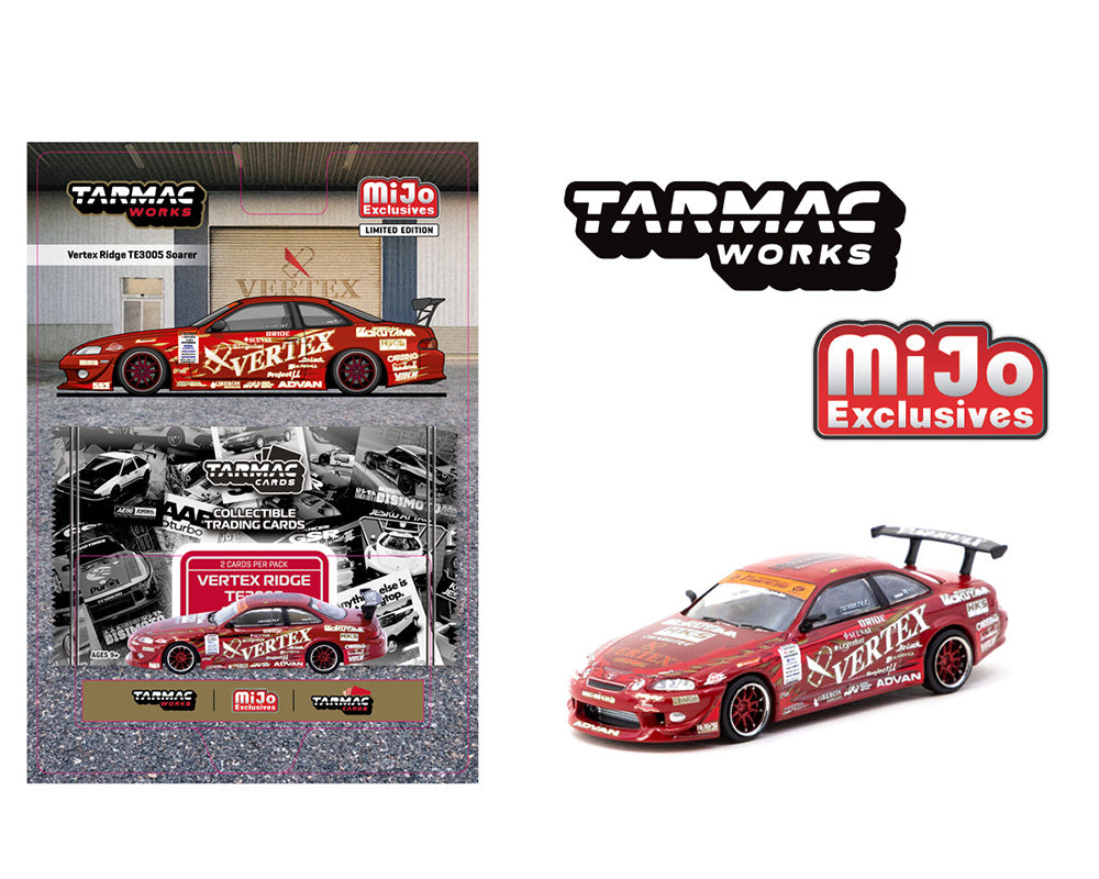 (Preorder) Tarmac Works 1:64 Vertex Ridge TE3005 Soarer with Trading Card – Red – Global64 – MiJo Exclusives
