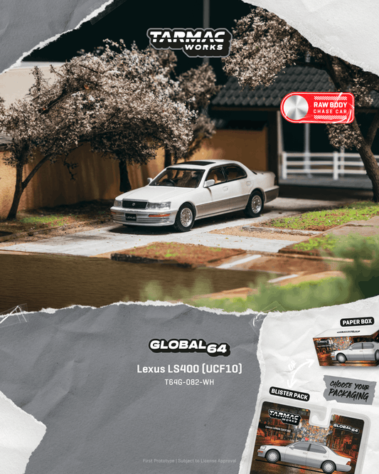 (Preorder) Tarmac Works 1:64 Lexus LS400 (UCF10) Pearl White - Blister