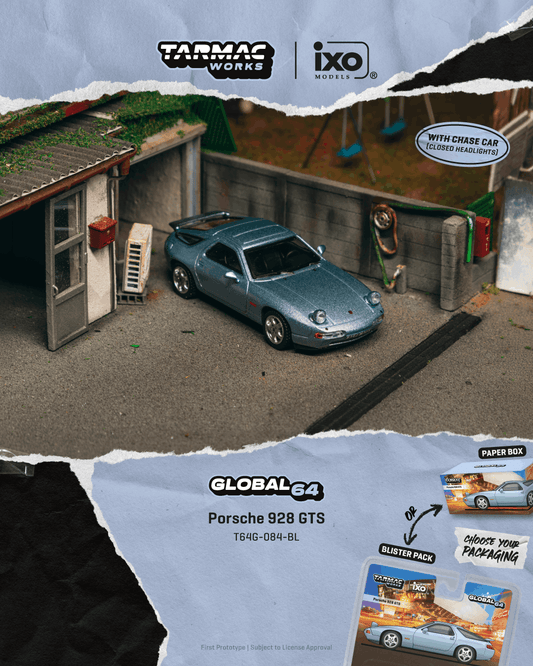 (Preorder) Tarmac Works 1:64 Porsche 928 GTS Blue Metallic - Blister