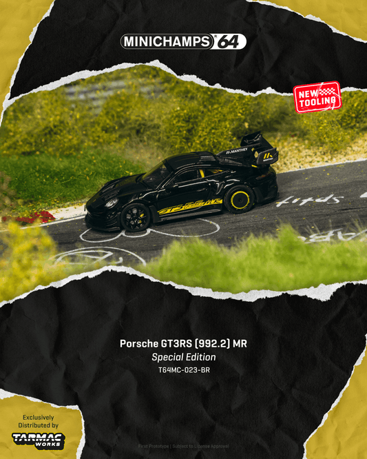 (Preorder) Tarmac Works x Minichamps 1:64 Porsche GT3RS MR Special Edition Black