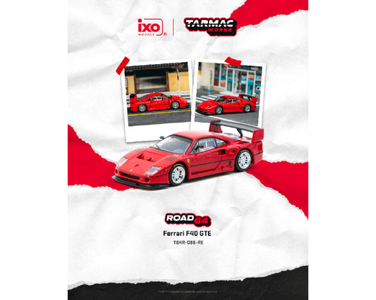 (Preorder) Tarmac Works 1:64 Ferrari F40 GTE – Red – Hobby64
