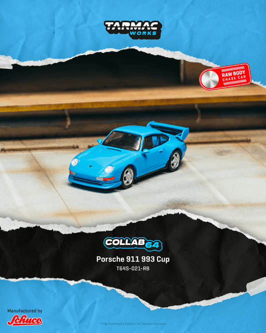 (Preorder) Tarmac Works 1:64 Porsche 911 993 Cup Riviera Blue