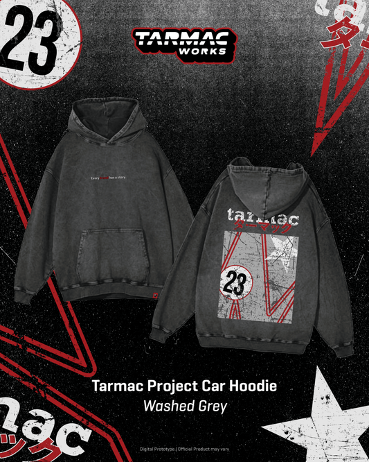 (Preorder) Tarmac Works Project Car Hoodie - Washed Grey