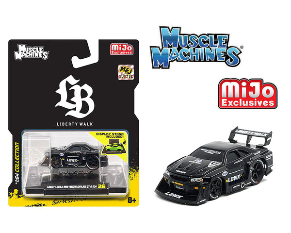 希少　MUSCLE MACHINES　R34 SKYLINE GTR　JDM Muscle Machines 1999 Nissan Skyline GT-R R34 #5 LBWK Matt