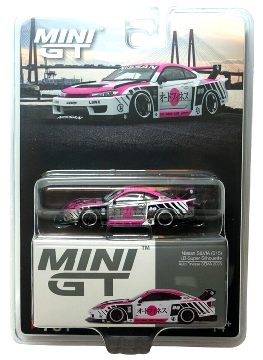 Mini GT 1:64 Nissan SILVIA (S15) LB-Super Silhouette Auto Finesse SEMA 2023 (chase car)