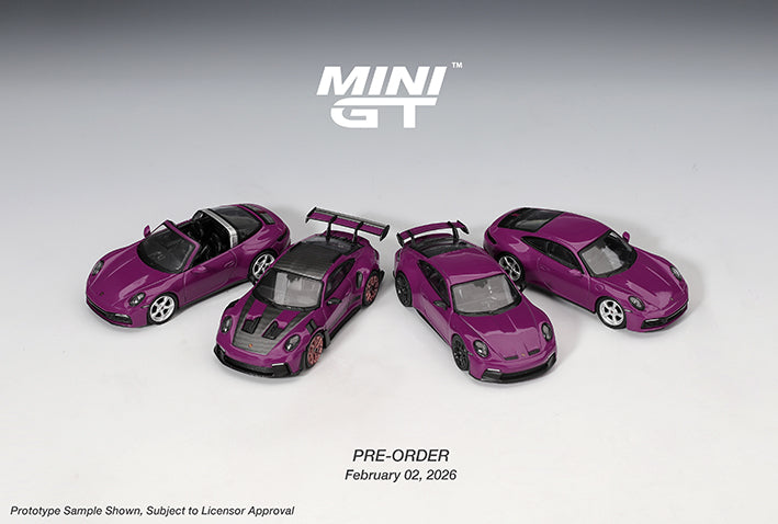 (Preorder) Mini GT 1:64 Porsche 911 (992.1) Rubystone Red Set - MGTS0021