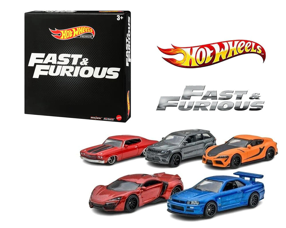 Hot Wheels 1:64 2023 Release Fast & Furious Premium Bundle 5 Cars Set