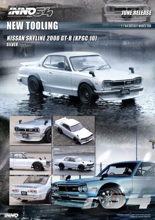 INNO64 1:64 Nissan 2000 GT-R (KPGC 10) Silver