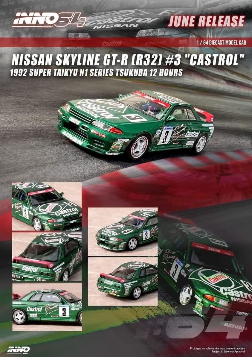 INNO64 1:64 Nissan Skyline GT-R (R32) #3 ‘CASTROL’