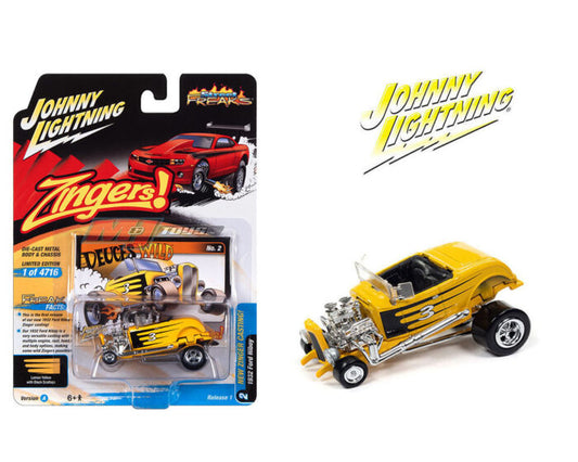 Johnny Lightning 1:64 Street Freaks 2023 Release 1 Version A 1932 Ford Hiboy – Yellow – Solid Pack