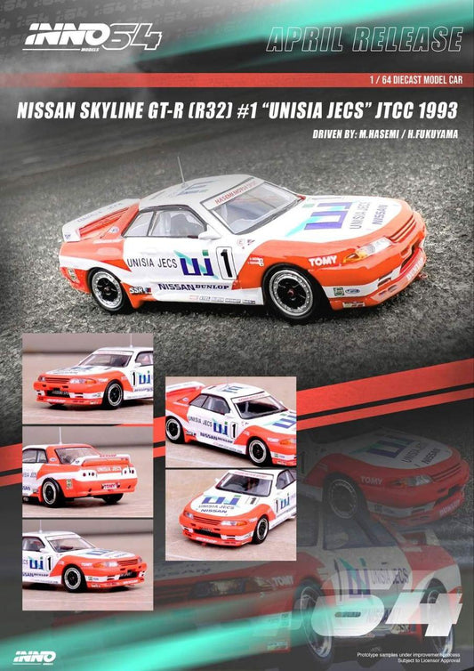 INNO64 1:64 NISSAN SKYLINE GT-R R32 UNISIA JECS JTCC 1993