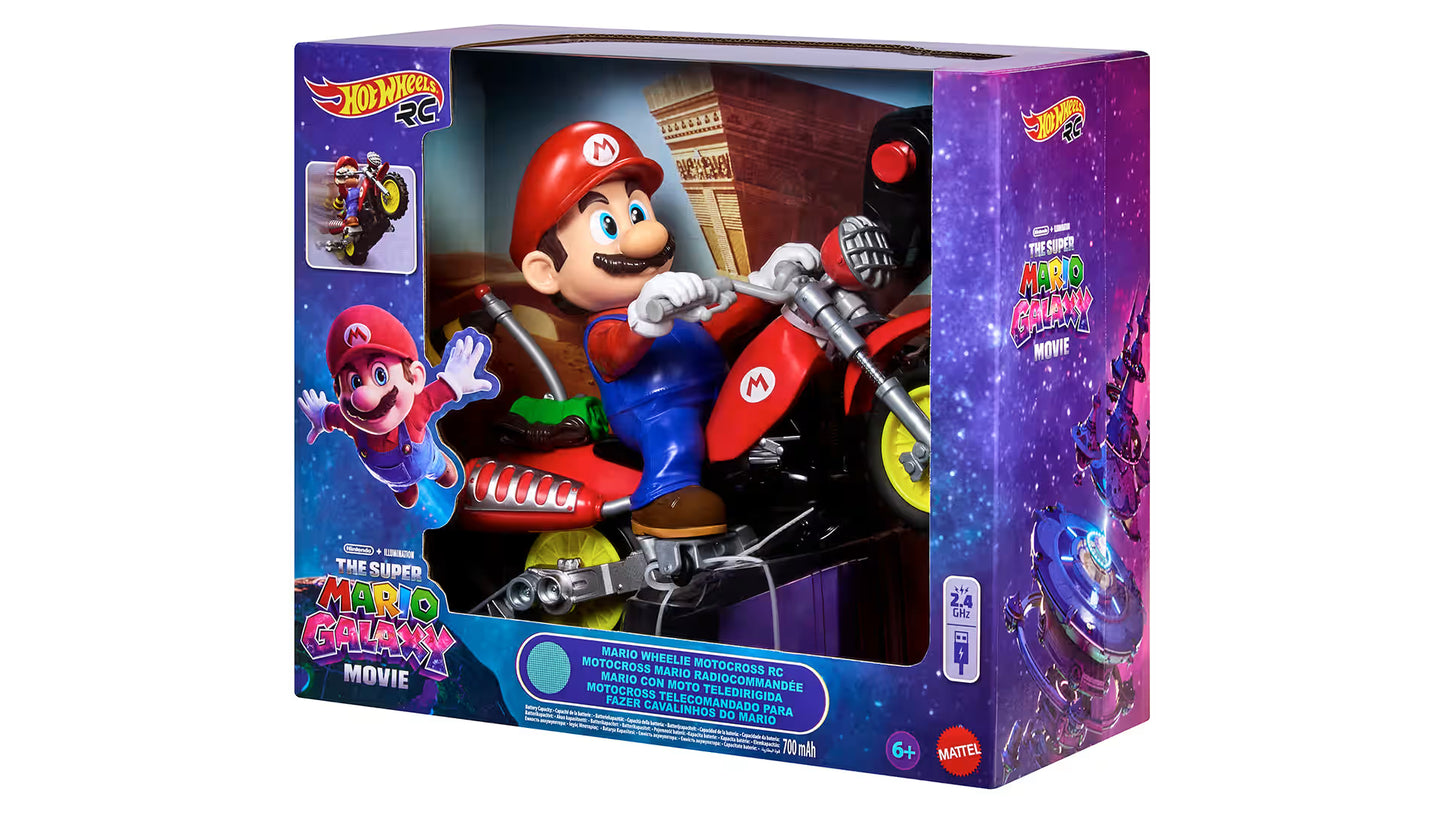 Hot Wheels The Super Mario Galaxy Movie – Mario Wheelie Motocross RC