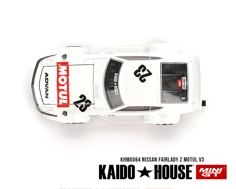 (Preorder) Kaido House x Mini GT 1:64 Datsun KAIDO Fairlady Z MOTUL V3 – White – Limited Edition