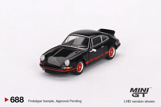 Mini GT 1:64 Porsche 911 Carrera RS 2.7 - Black with Red Livery (688)