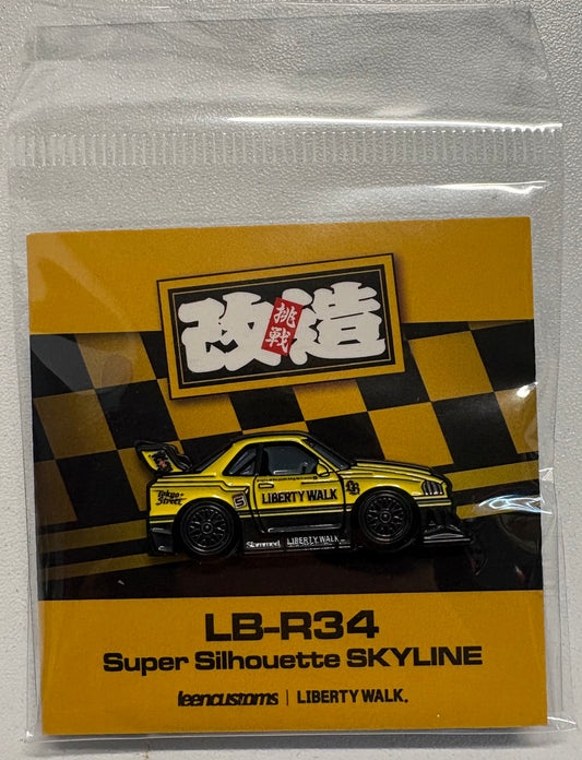 LB-R34 Super Silhouette SKYLINE PIN Badge
