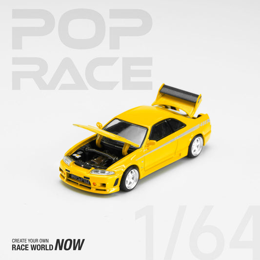 (Preorder) Pop Race 1:64 Nissan GTR R33 Nismo 400R Prototype Yellow