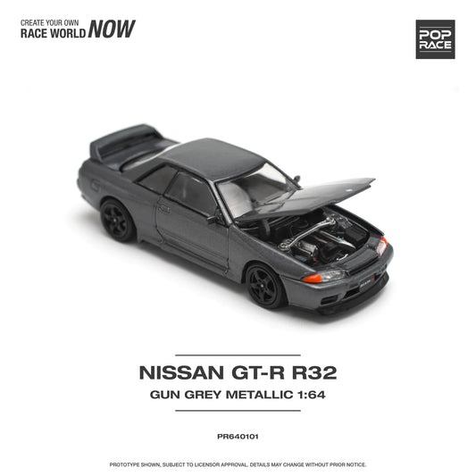 (Preorder) Pop Race 1:64 Nissan Skyline GT-R32 GUN GREY METALLIC