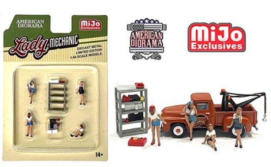 American Diorama 1:64 Mijo Exclusive Figures Set Lady Mechanic