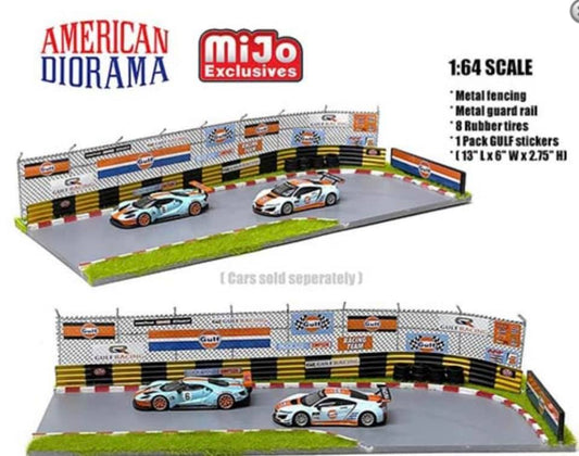 American Diorama 1:64 Mijo Exclusive Racetrack Diorama Gulf Racing Livery Limited 2,400
