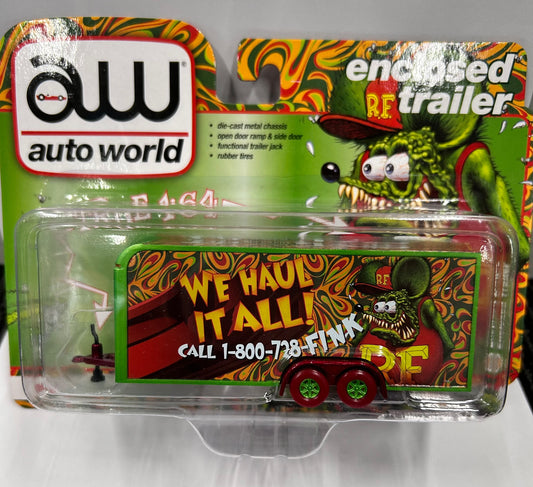 Auto World 1:64 Enclosed Trailer Rat Fink CHASE