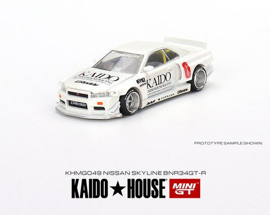 Kaido House x Mini GT 1:64 Nissan Skyline GT-R (R34) Kaido Works V2 (White) Limited Edition