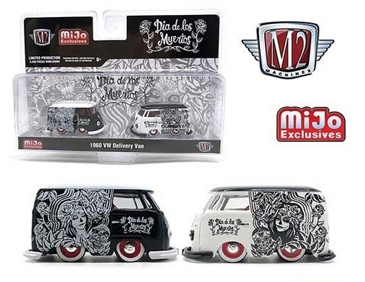 M2 Machines 1960 VW Delivery Van Custom 2021 "Dia De Los Muertos" 2 Pack 1:64