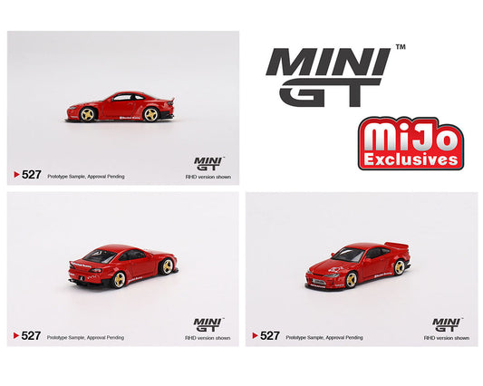Mini GT 1:64 Nissan Silvia (S15) Rocket Bunny – Red – Mijo Exclusives