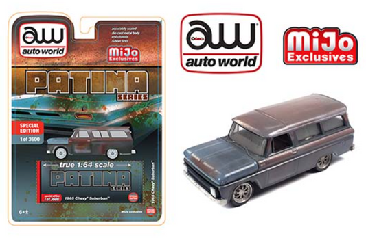 Auto World 1:64 MiJo Exclusives Patina Series 1965 Chevy Suburban (Weathered Rust) Limited 1 of 3,600