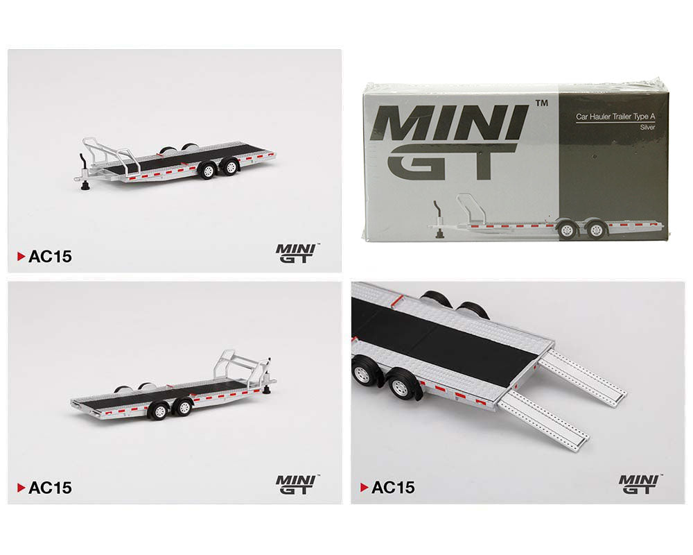 Mini GT 1:64 Accessories – Car Hauler Trailer Type A – Silver