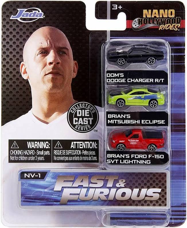 Jada Toys Fast & Furious 4.2cm Nano 3-Pack Die-cast Cars
