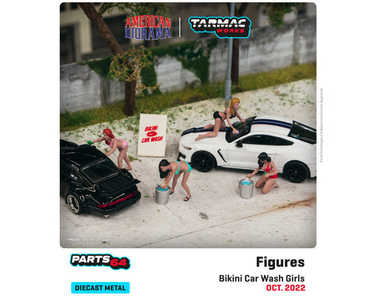 Tarmac Works 1:64 American Diorama Figures Bikini Car Wash Set