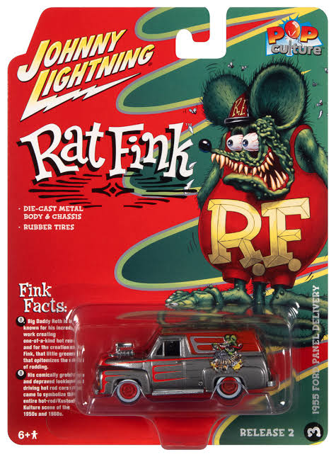 JOHNNY LIGHTNING RAT FINK 1955 FORD PANEL W/ENGINE BLOWER 1:64 SCALE DIECAST