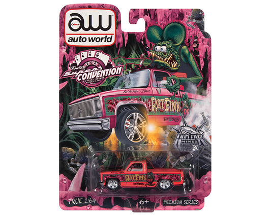 Auto World 1:64 Supercon 2023 Exclusive Lowrider Rat Fink Chevrolet Silverado Truck