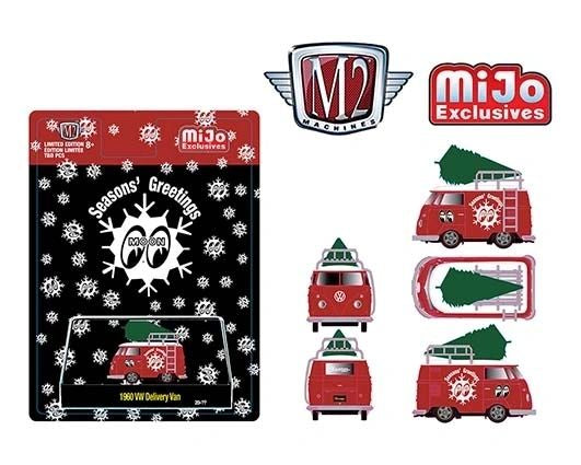 M2 Machines 1:64 MiJo Exclusives 1960 VW DELIVERY VAN (Kombi) MOONEYES CHRISTMAS